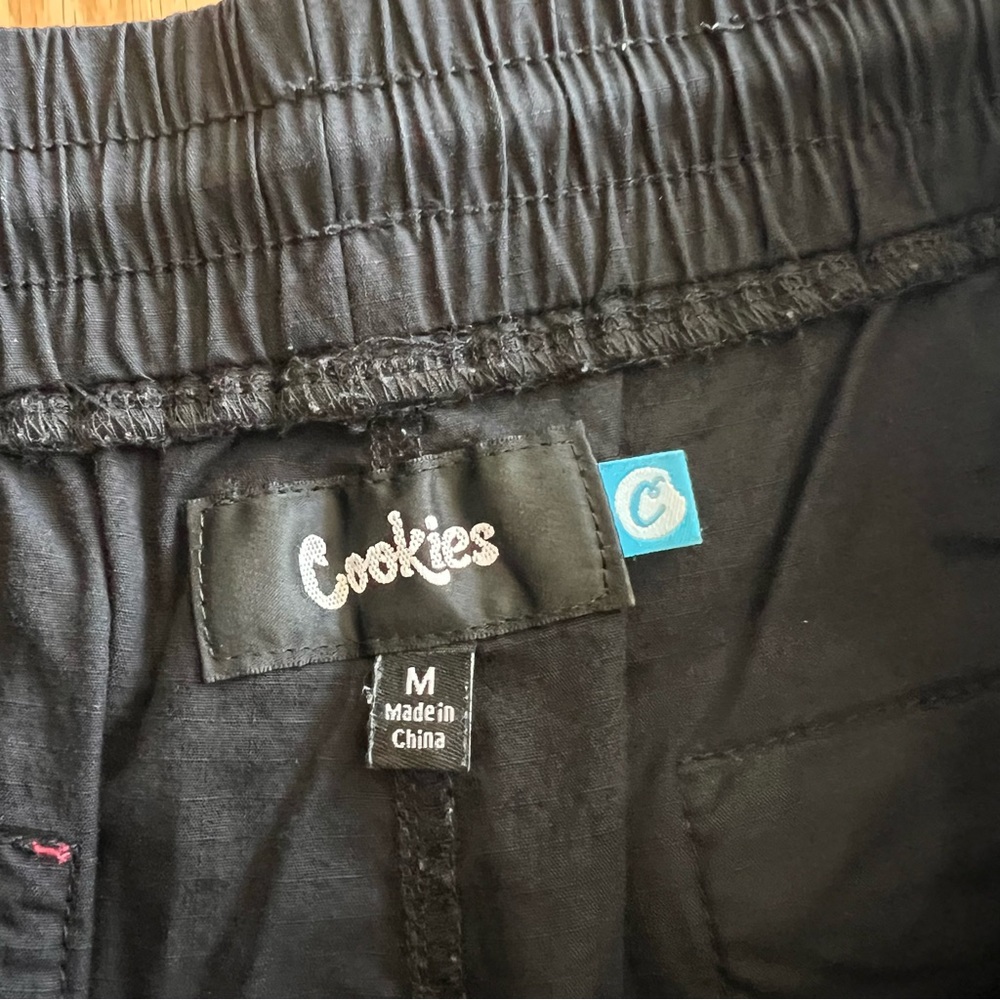 Cookies All Conditions Mens Black Cargo Joggers Patchwork Pocket Ripstop Pants M - Picture 9 of 9